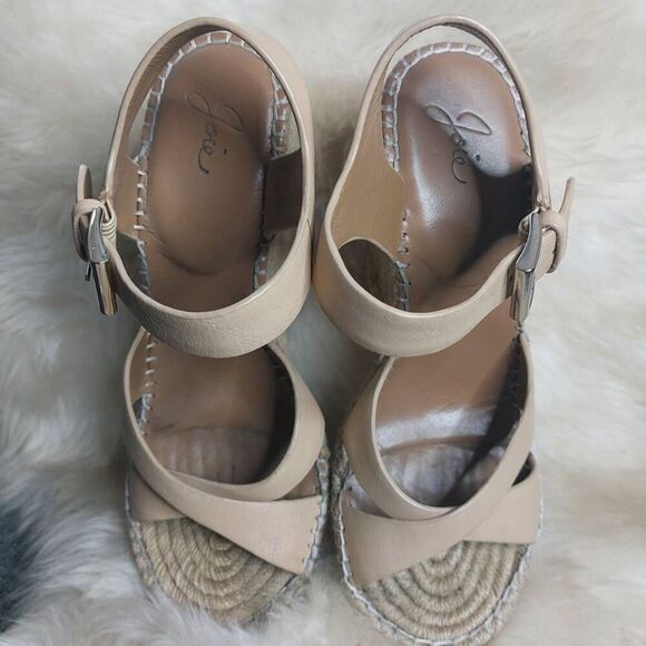 Joie Leather and Jute Platform Espadrille Sandals Size 38.5 (7.5) - Picture 9 of 15